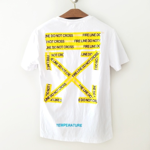 off white yellow tape shirt